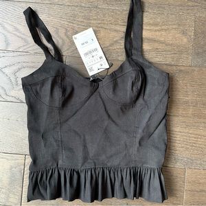 NWT Zara peplum bustier top